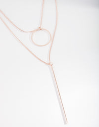 Rose Gold Geometric Layered Necklace - link has visual effect only