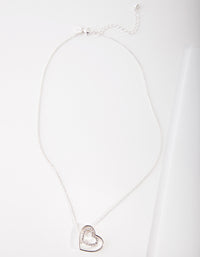 Silver Double Heart Necklace - link has visual effect only