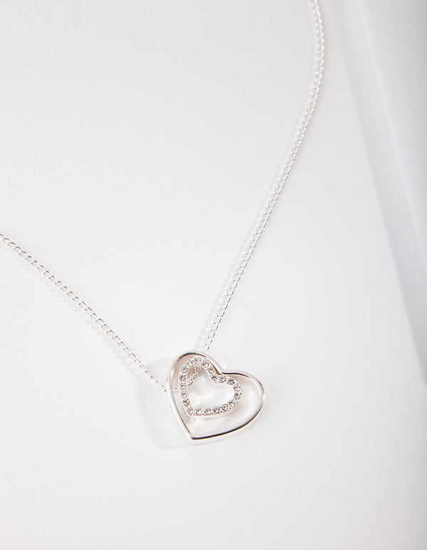 Silver Double Heart Necklace