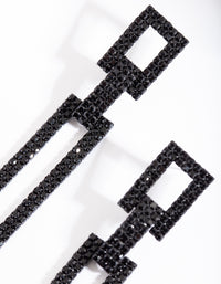 Black Diamante Rectangle Earrings - link has visual effect only