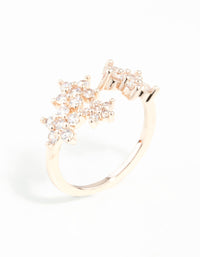 Rose Gold Cubic Zirconia Flower Ring - link has visual effect only