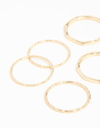 Gold Diamond Cut Ring Stack 8-Pack - link has visual effect only