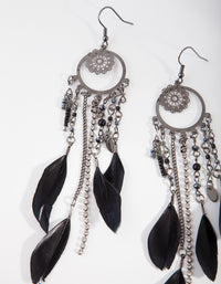 Black Gunmetal Dreamcatcher Earrings - link has visual effect only