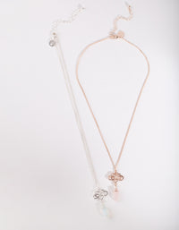 Mixed Metal Infinite Love Semi Precious Necklace Set - link has visual effect only