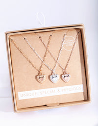 Mixed Metal Semi Precious Heart Necklace Pack - link has visual effect only