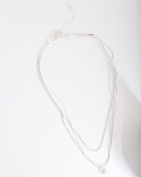 Silver Layered Cubic Zirconia Necklace - link has visual effect only