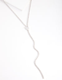 Cubic Zirconia Silver Y-Neck Necklace - link has visual effect only