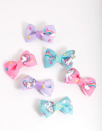 Kids Colourful Unicorn Bow Clip 6-Pack - link has visual effect only