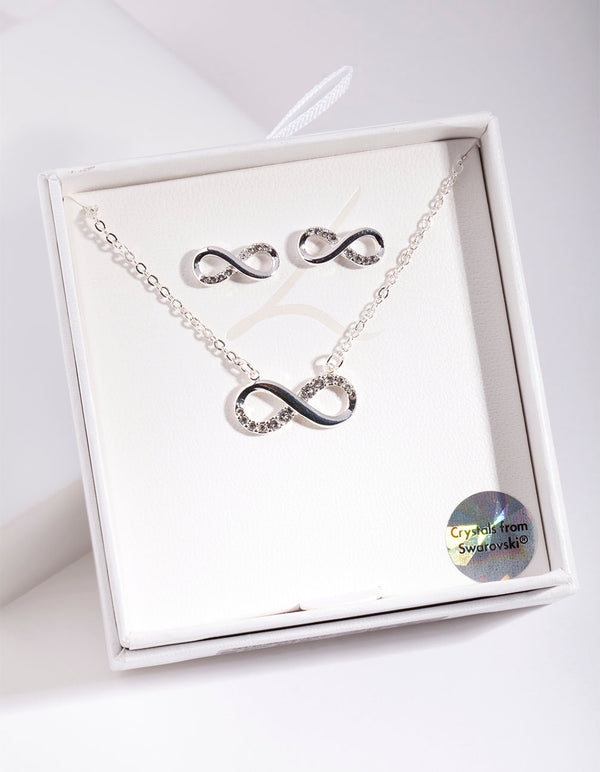 Swarovski infinity necklace and earrings set online