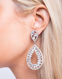 Silver Stone Teardrop Earrings - link has visual effect only