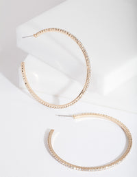 Large Gold Cupchain Hoop Earrings - link has visual effect only