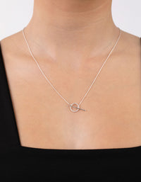 Sterling Silver Twist T Bar Necklace - link has visual effect only