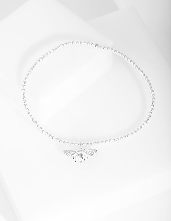 Sterling Silver 3D Bee Stretch Bracelet