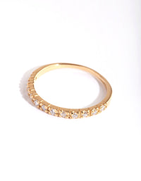 Gold Plated Sterling Silver Pave Diamante Ring - link has visual effect only