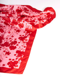 Red & Blush Floral Fabric Bandana Hair Scarf - link has visual effect only