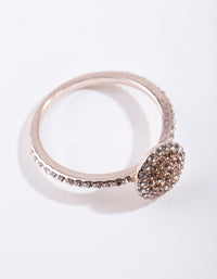 Rose Gold Round Diamante Ring - link has visual effect only