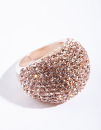 Rose Gold Giant Pave Dome Ring - link has visual effect only