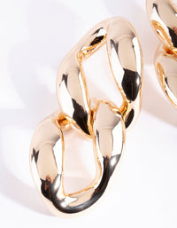 Gold Chunky Chain Link Earrings - link has visual effect only