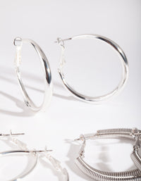 Silver Thick Hoop Pack - link has visual effect only