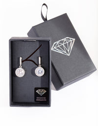 Diamond Simulant Circle Drop Earrings - link has visual effect only