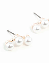 Rose Gold Pearl Crawler Stud Earrings - link has visual effect only