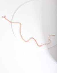 Rose Gold Diacut 5mm Curb Chain Anklet - link has visual effect only