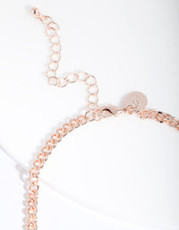 Rose Gold Diacut 5mm Curb Chain Anklet - link has visual effect only