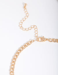 Gold 5mm Curb Chain Anklet - link has visual effect only