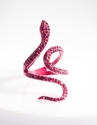 Pink Diamante Swirl Snake Ring - link has visual effect only