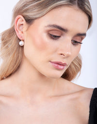 Gold Pearl Fish Hook Earrings - link has visual effect only