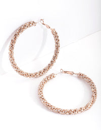 Gold Stone Cluster Hoop Earrings - link has visual effect only