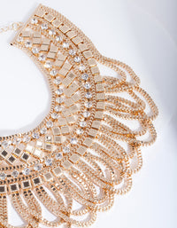 Gold Geometric Drape Collar Necklace - link has visual effect only