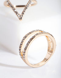 Gold Diamante Zigzag Ring Pack - link has visual effect only