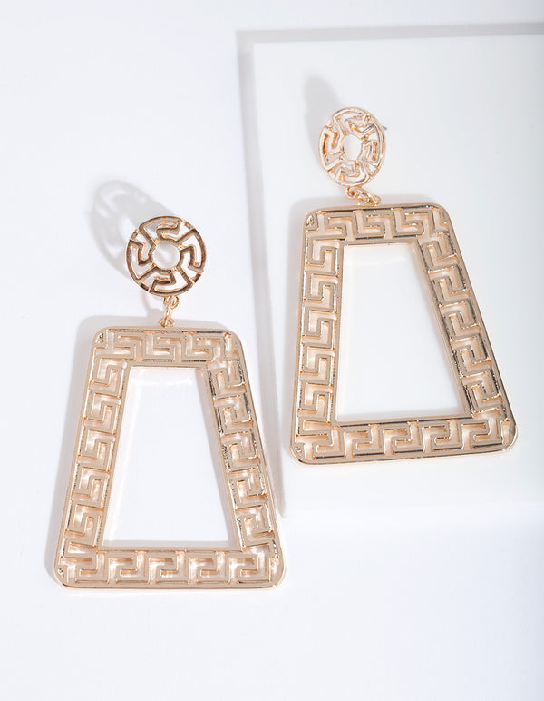 Gold Trapeze Geometric Earrings