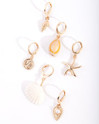 Gold Starfish Huggie Earring Pack - link has visual effect only