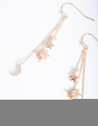 Gold Star & Moon Drop Earrings - link has visual effect only