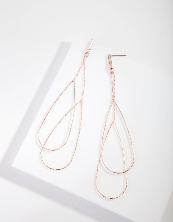 Rose Gold Double Teardrop Earrings