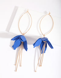 Dark Blue Flower Drop Earrings - link has visual effect only