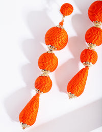 Orange Thread Drop Earrings - link has visual effect only