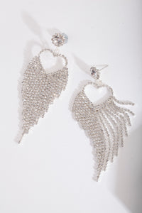 Silver Cupchain Heart Drop Earring - link has visual effect only