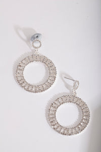 Silver Mini Diamante Cutout Disc Earrings - link has visual effect only