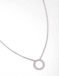 Silver Cubic Zirconia Open Circle Necklace - link has visual effect only