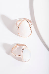 Rose Gold Pink Stone Ring Stack - link has visual effect only