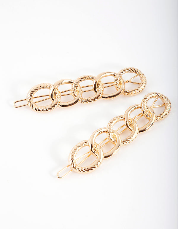 Gold Rope Hair Clip Pack