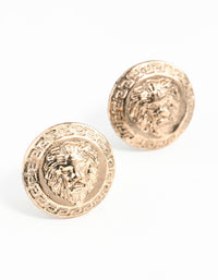 Antique Gold Lion Stud Earrings - link has visual effect only