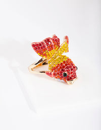 Gold Diamante Goldfish Ring - link has visual effect only