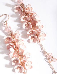 Rose Gold Pink Flower Cluster Drop Earrings - link has visual effect only