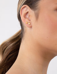 Gold Plated Sterling Silver Seaside Stud Earring Pack - link has visual effect only