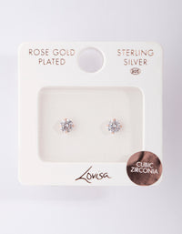 Rose Gold Plated Sterling Silver Cubic Zirconia 1/2 Carat Stud Earrings - link has visual effect only