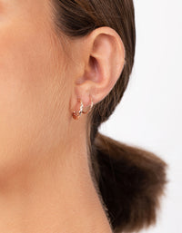 Rose Gold Plated Sterling Silver Textured Earring Pack - link has visual effect only